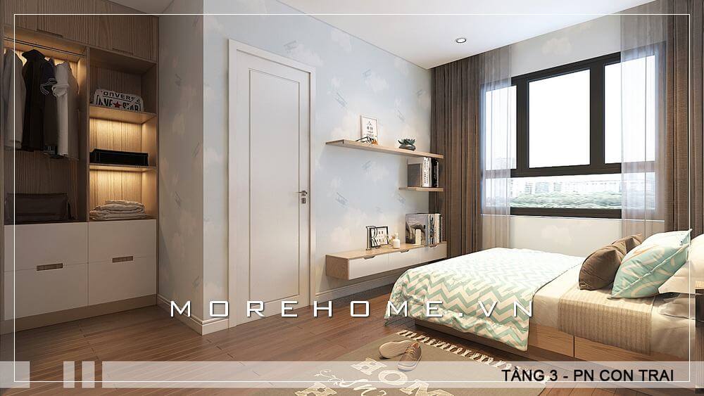 Mẫu tủ quần áo gỗ đẹp cho phòng ngủ với thiết kế âm tường được nhiều gia chủ yêu thích và sử dụng